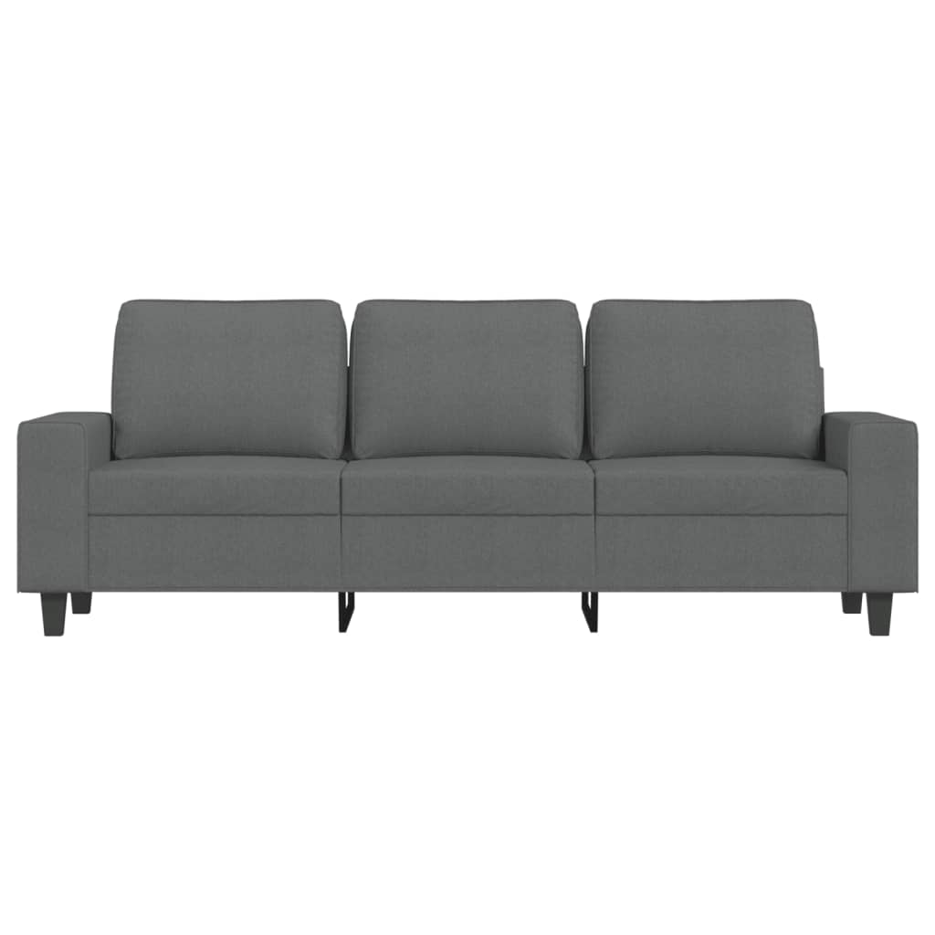 3-Sitzer-Sofa mit Hocker Dunkelgrau 180 cm Stoff