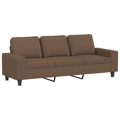 3-Sitzer-Sofa mit Hocker Braun 180 cm Stoff