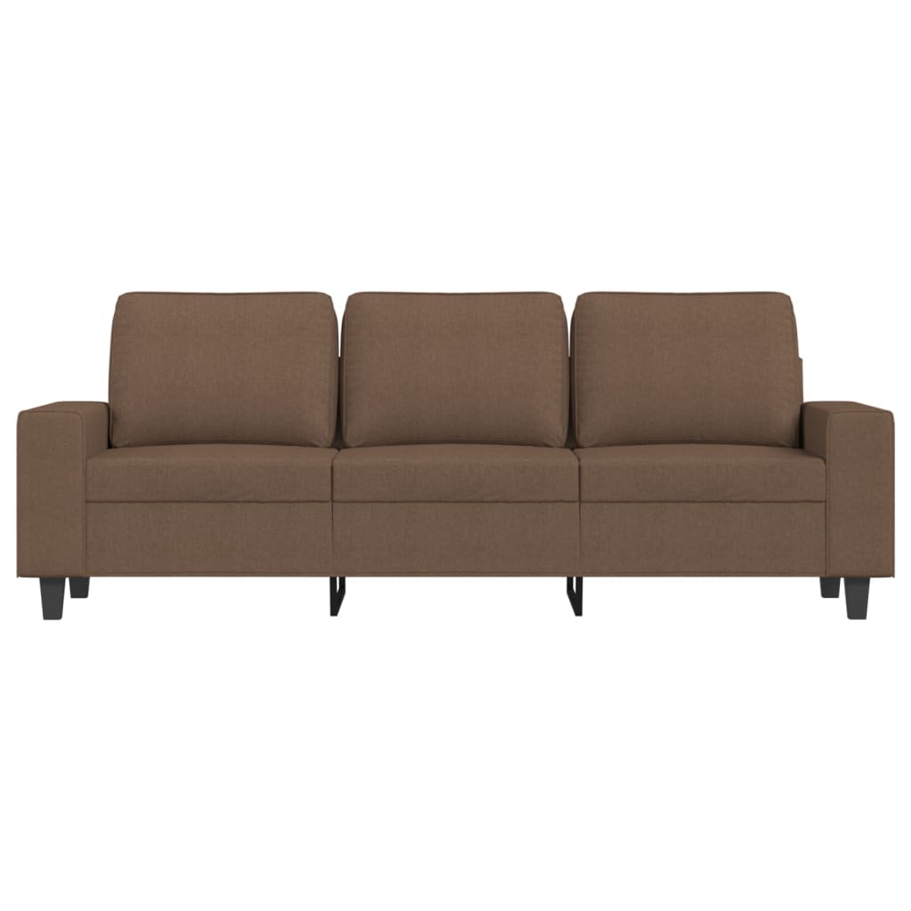 3-Sitzer-Sofa mit Hocker Braun 180 cm Stoff