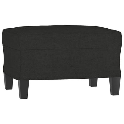 3-Sitzer-Sofa mit Hocker Schwarz 180 cm Stoff