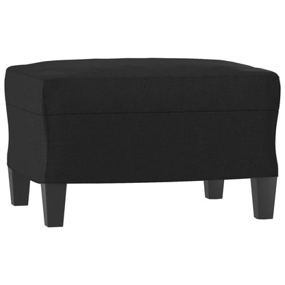 Sessel mit Hocker Schwarz 60 cm Kunstleder