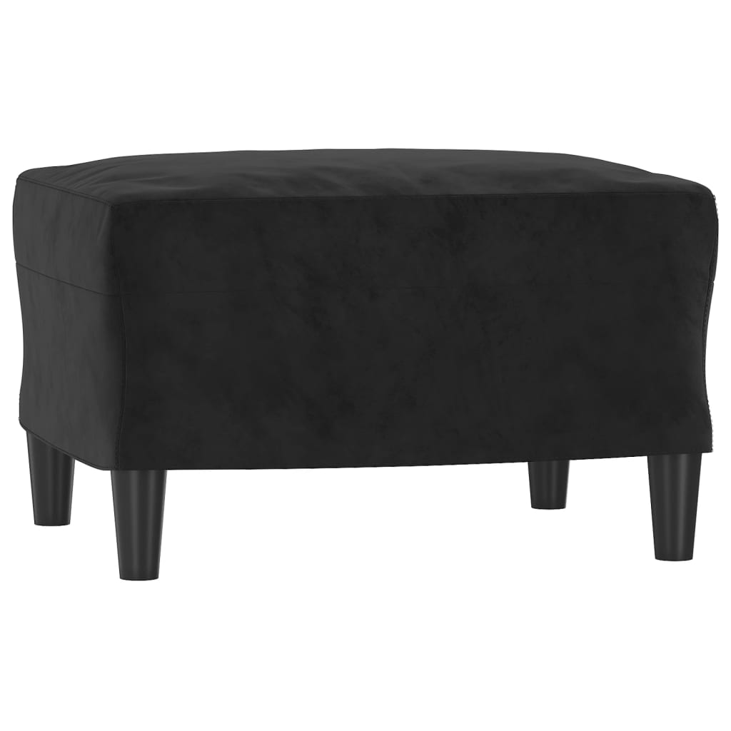 Sessel mit Hocker Schwarz 60 cm Samt