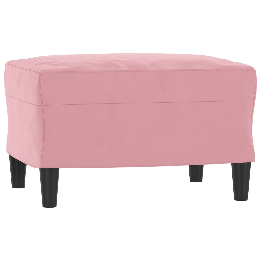 3-Sitzer-Sofa mit Hocker Rosa 180 cm Samt