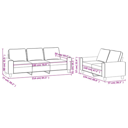 2-tlg. Sofagarnitur Creme Stoff