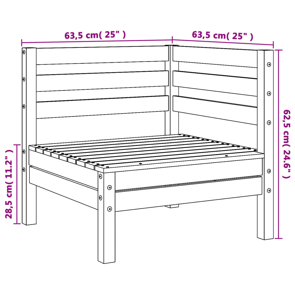 Garten-Ecksofas 2 Stk. Massivholz Douglasie