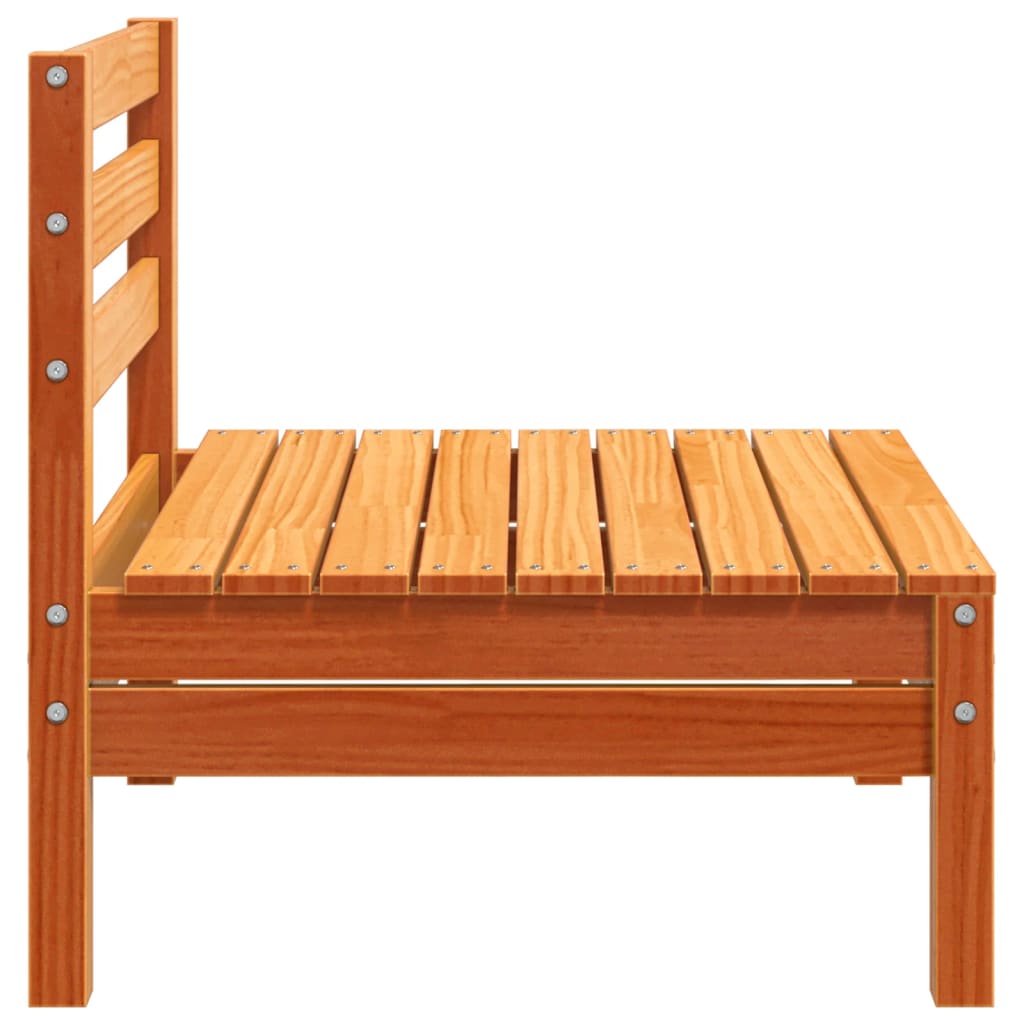 Gartensofas ohne Armlehnen 4 Stk. Wachsbraun Massivholz Kiefer