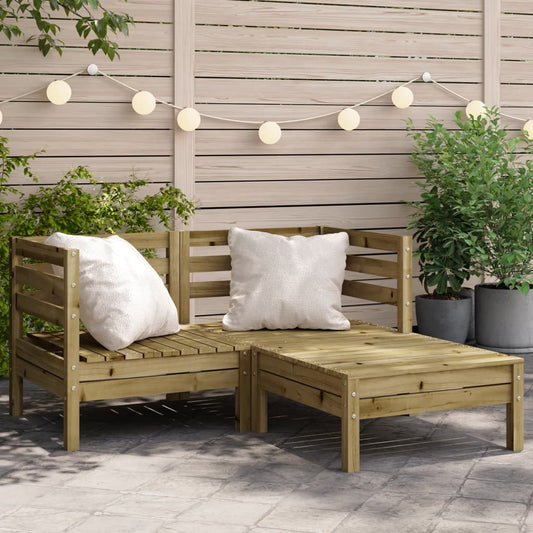 Gartensofa 2-Sitzer mit Hocker Kiefernholz Imprägniert