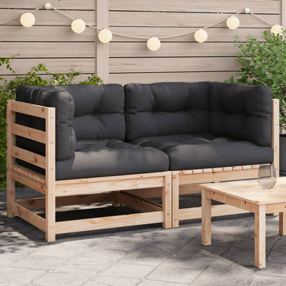 Garten-Ecksofas mit Kissen 2 Stk. Massivholz Kiefer