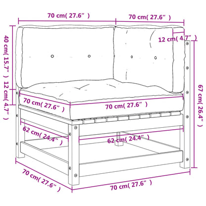 Garten-Ecksofas mit Kissen 2 Stk. Wachsbraun Massivholz Kiefer