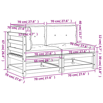 Gartensofa mit Kissen 2-Sitzer Kiefernholz Imprägniert