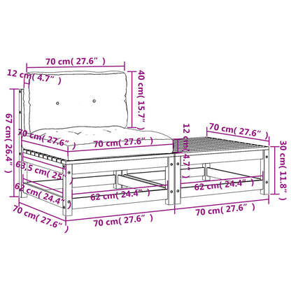 Gartensofa ohne Armlehnen mit Kissen und Hocker