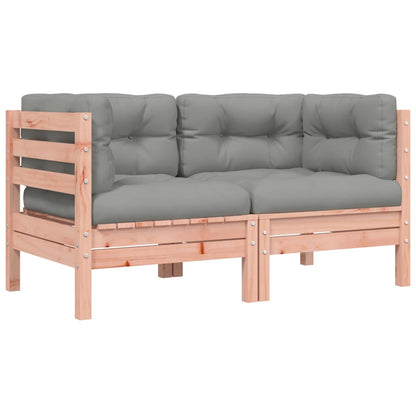 Gartensofa mit Kissen und Hocker 2-Sitzer