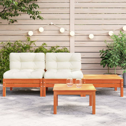 Gartensofa mit Kissen und Hocker 2-Sitzer