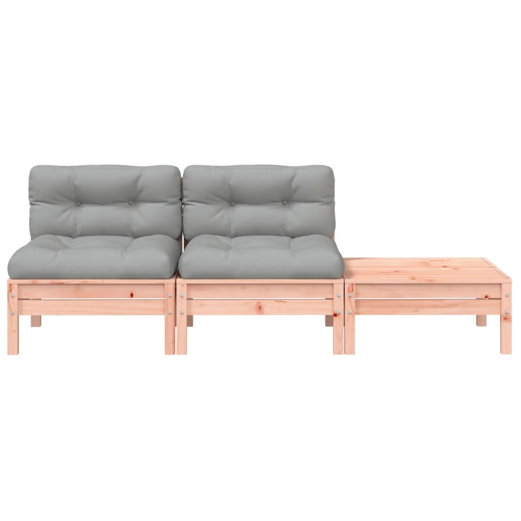 Gartensofa mit Kissen und Hocker 2-Sitzer