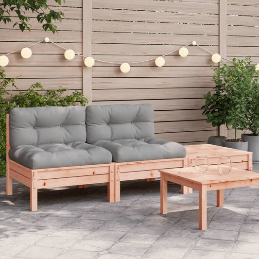 Gartensofa mit Kissen und Hocker 2-Sitzer