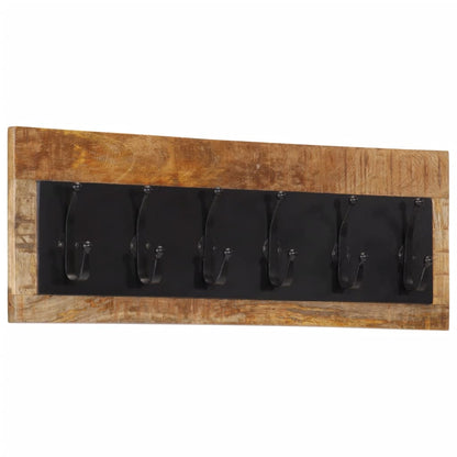 Wandgarderobe mit 6 Haken Massivholz Mango