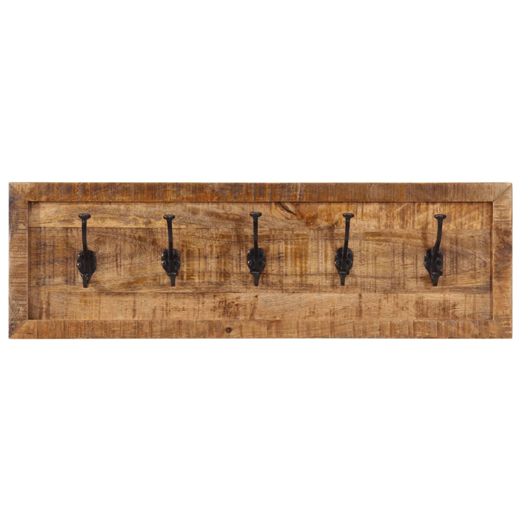 Wandgarderobe mit 5 Haken Massivholz Mango