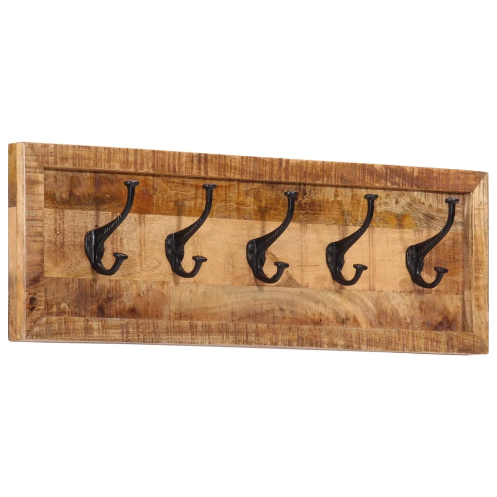 Wandgarderobe mit 5 Haken Massivholz Mango