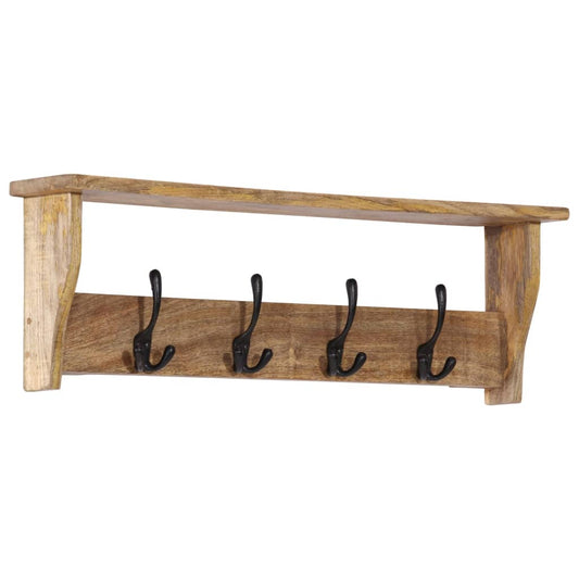 Wandgarderobe mit 4 Haken Massivholz Mango