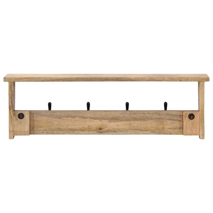 Wandgarderobe mit 4 Haken Massivholz Mango