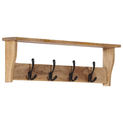 Wandgarderobe mit 4 Haken Massivholz Mango