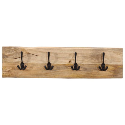 Wandgarderobe mit 4 Haken Massivholz Mango