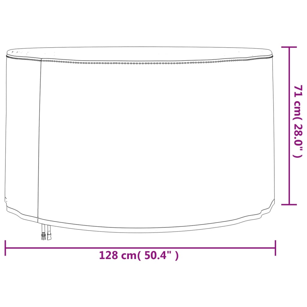 Gartenmöbel-Abdeckungen 2 Stk. Ø 128x71 cm 420D Oxford-Gewebe