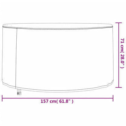 Gartenmöbel-Abdeckungen 2 Stk. Ø 157x71 cm 420D Oxford-Gewebe