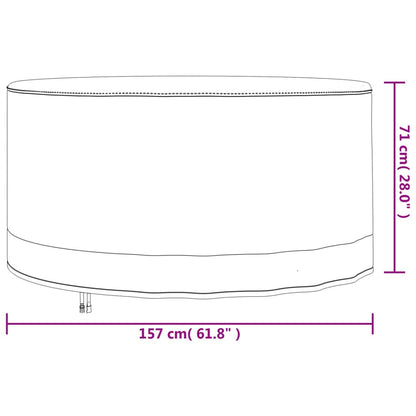 Gartenmöbel-Abdeckungen 2 Stk. Ø 157x71 cm 600D Oxford-Gewebe