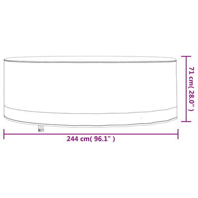 Gartenmöbel-Abdeckungen 2 Stk. Ø 244x71 cm 600D Oxford-Gewebe