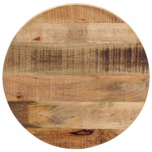 Tischplatte Ø 60x2,5 cm Rund Raues Massives Mangoholz