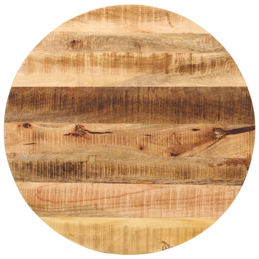 Tischplatte Ø 70x1,5 cm Rund Raues Massives Mangoholz