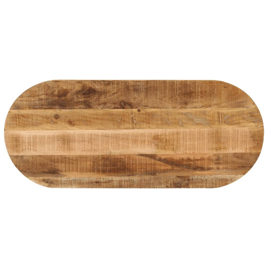 Tischplatte 80x40x2,5 cm Oval Raues Massives Mangoholz