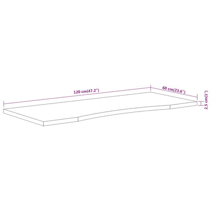 Schreibtischplatte 120x60x2,5 cm Rechteckig Massivholz Akazie