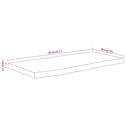 Wandregal 40x20x2,5 cm Rechteckig Massivholz Akazie Baumkante