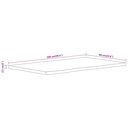 Waschtischplatte 100x60x2,5 cm Rechteckig Massivholz Akazie