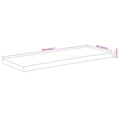 Waschtischplatte 140x60x2,5 cm Rechteckig Massivholz Akazie