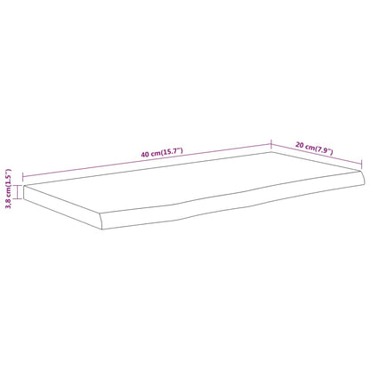 Wandregal 40x20x3,8 cm Rechteckig Massivholz Akazie Baumkante