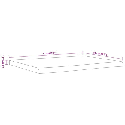 Waschtischplatte 70x60x3,8 cm Rechteckig Massivholz Akazie
