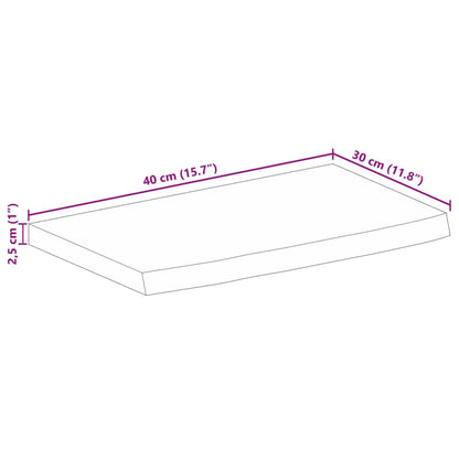 Tischplatte mit Baumkante 40x30x2,5 cm Massivholz Mango