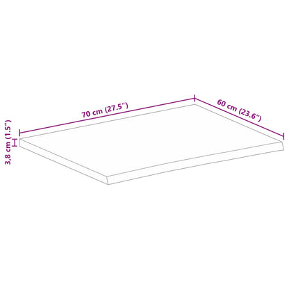 Tischplatte mit Baumkante 70x60x3,8 cm Massivholz Mango