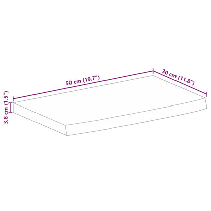 Tischplatte mit Baumkante 50x30x3,8 cm Massivholz Mango