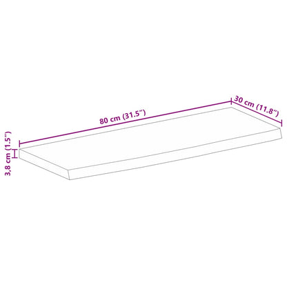 Tischplatte mit Baumkante 80x30x3,8 cm Massivholz Mango