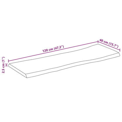 Tischplatte mit Baumkante 120x40x2,5 cm Massivholz Mango