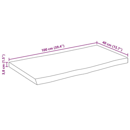 Tischplatte mit Baumkante 100x40x3,8 cm Massivholz Mango