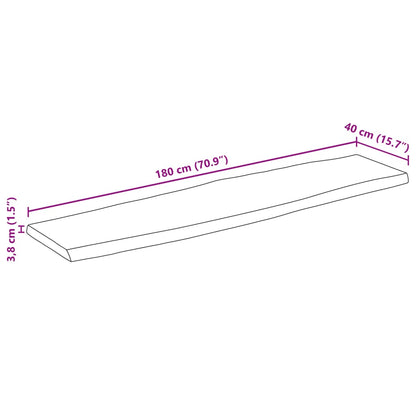 Tischplatte mit Baumkante 180x40x3,8 cm Massivholz Mango