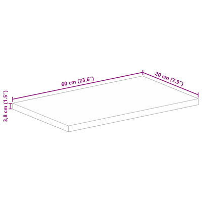 Tischplatte 60x20x3,8 cm Rechteckig Massivholz Akazie