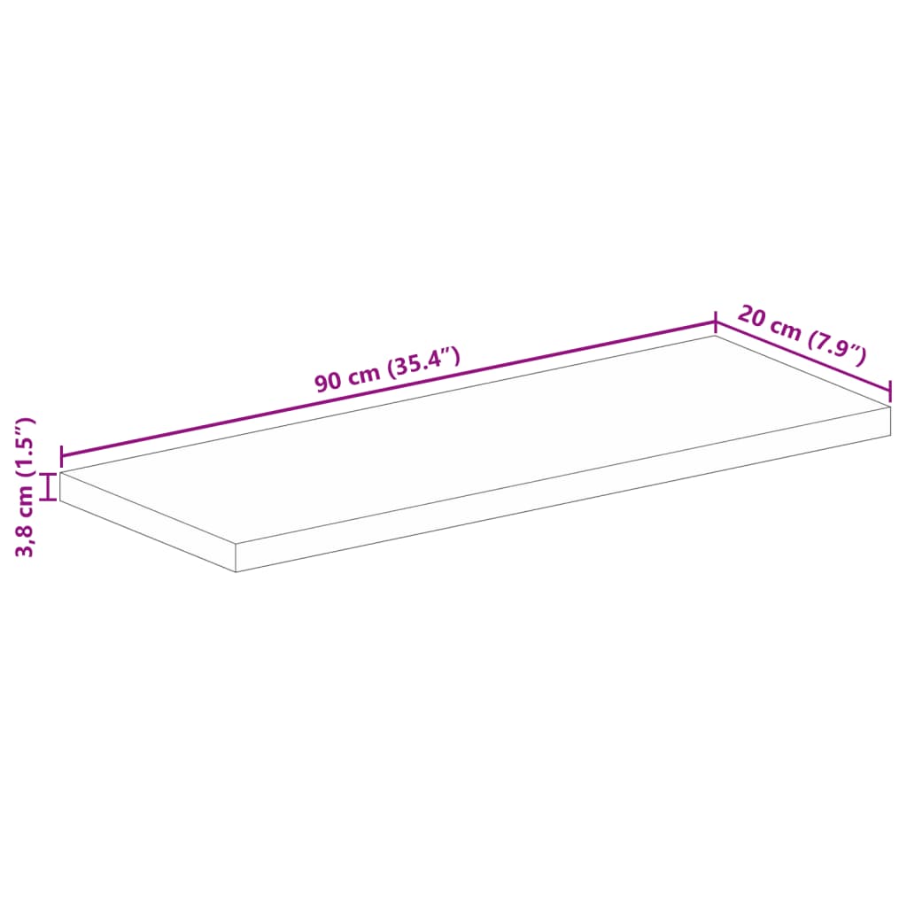 Tischplatte 90x20x3,8 cm Rechteckig Massivholz Akazie