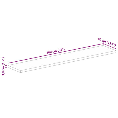 Tischplatte 160x40x3,8 cm Rechteckig Massivholz Akazie