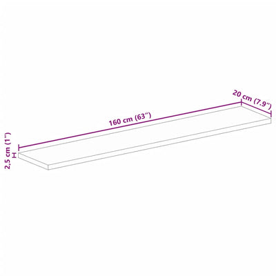 Tischplatte 160x20x2,5 cm Rechteckig Altholz Massiv